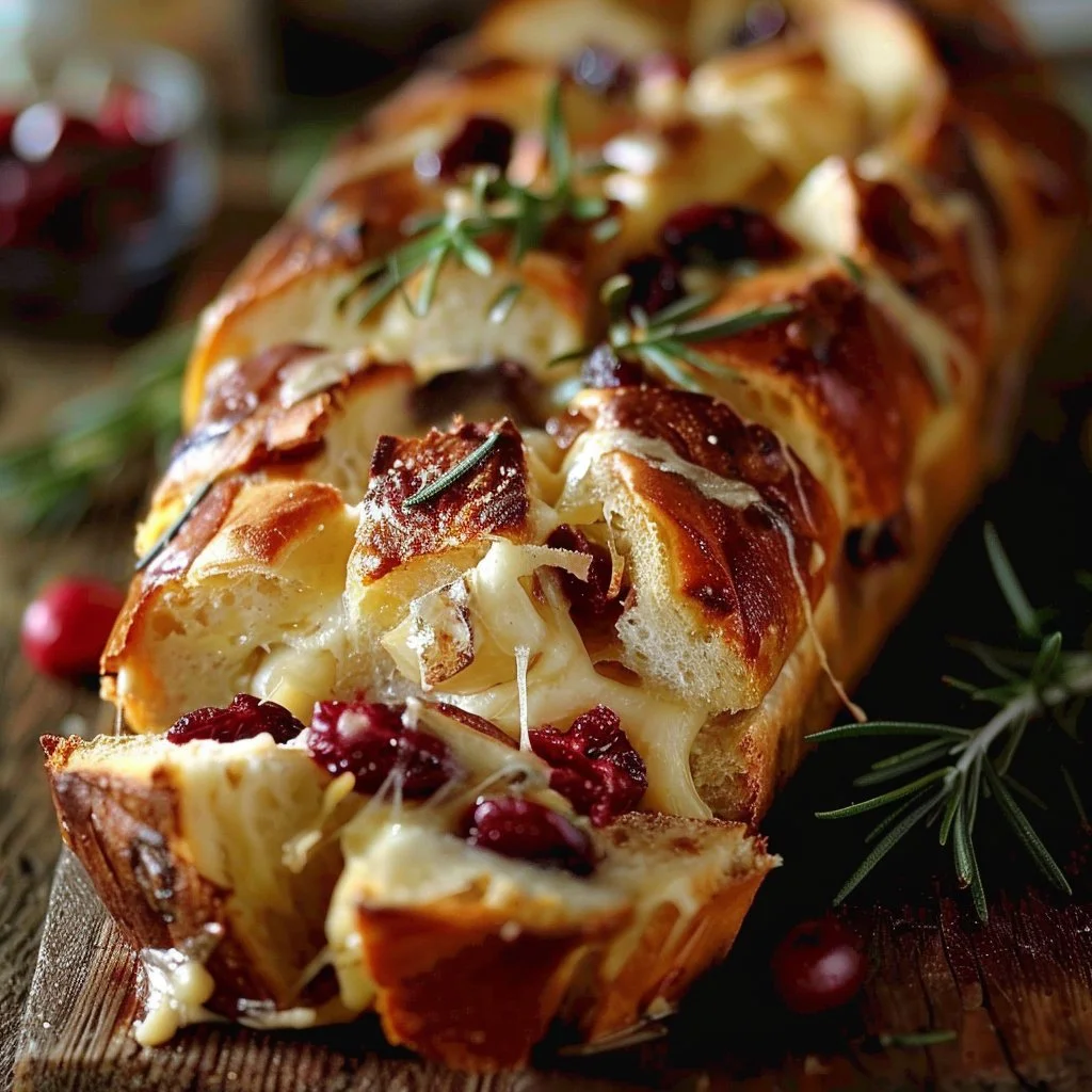 Cranberry and Brie Pull-Apart Bread fresh out of the oven