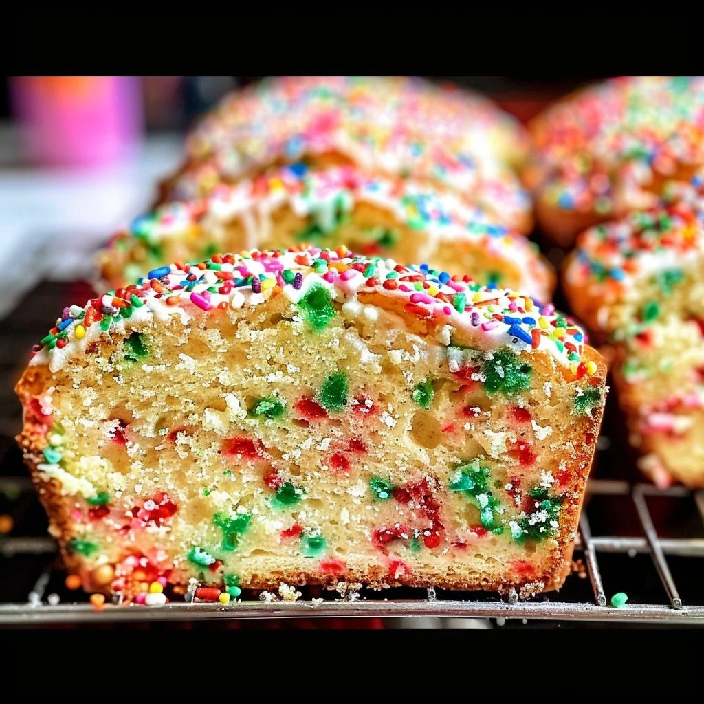 Festive Christmas sprinkle buttermilk bread with colorful decorations