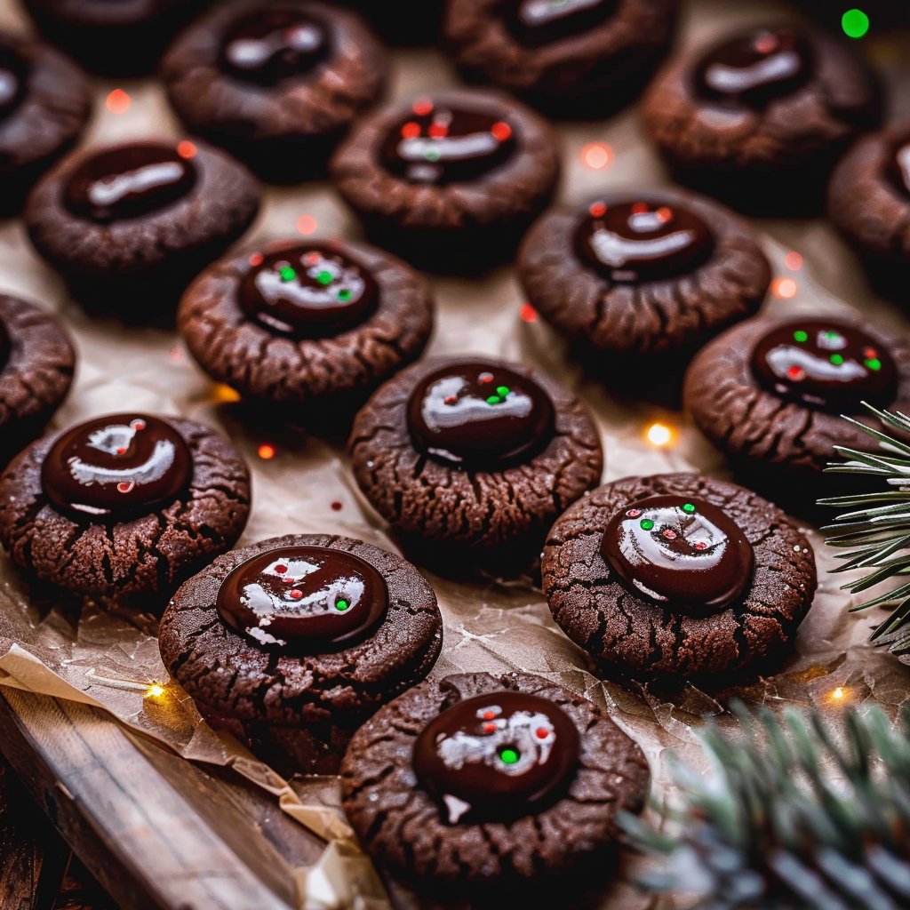 Chocolate Thumbprint Cookies