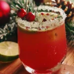 A festive Mistletoe Margarita served with a garnish, perfect for holiday celebrations.