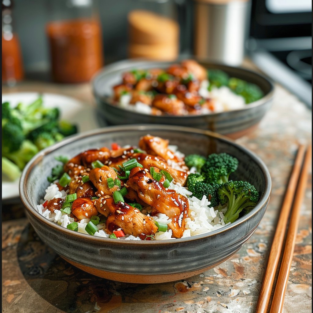 Sticky Chicken Rice Bowls