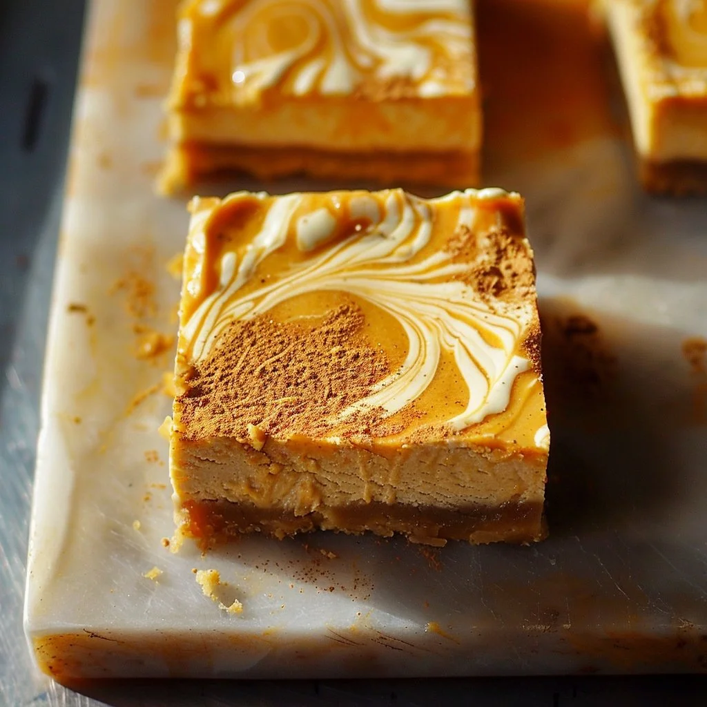 Delicious Pumpkin Cheesecake Bars with creamy filling and graham cracker crust