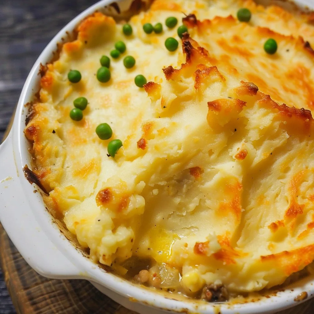 Deliciously prepared Shepherd's Pie with mashed potatoes and savory filling