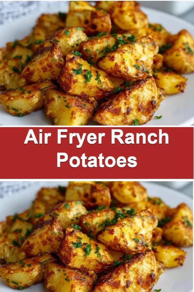 Crispy Air Fryer Ranch Potatoes served in a bowl