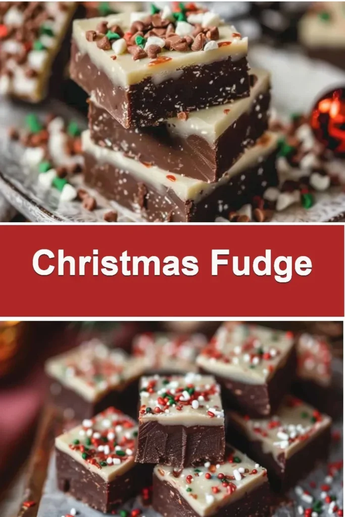 Delicious assortment of homemade Christmas fudge in festive packaging