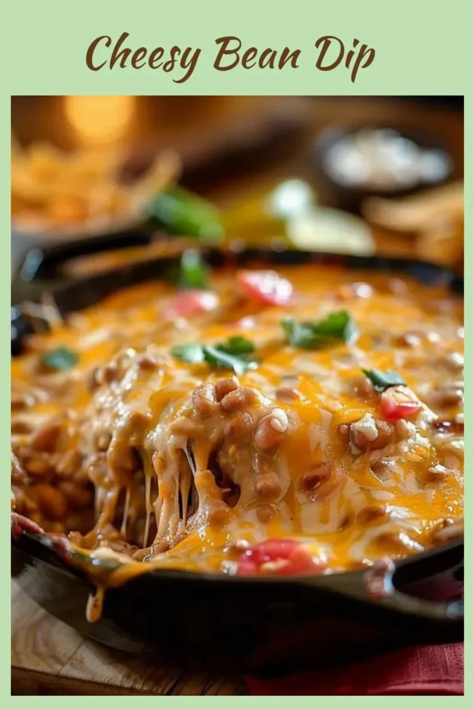 Creamy Cheesy Bean Dip served with tortilla chips