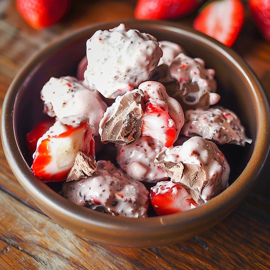 Chocolate Strawberry Yogurt Clusters for a healthy and delicious snack