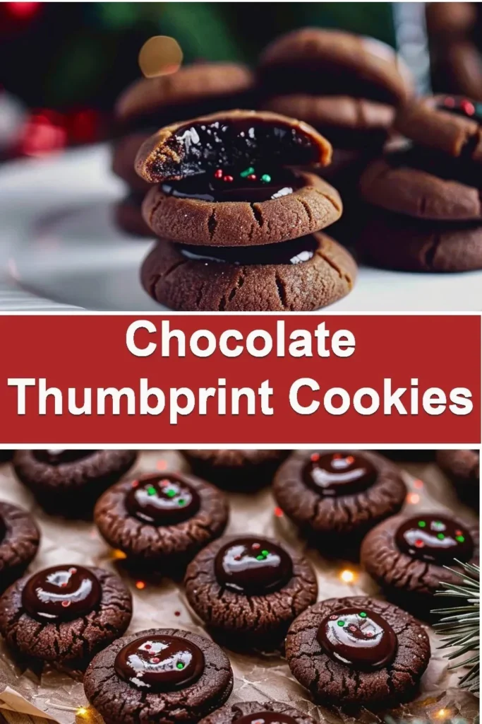 Delicious chocolate thumbprint cookies filled with creamy chocolate ganache