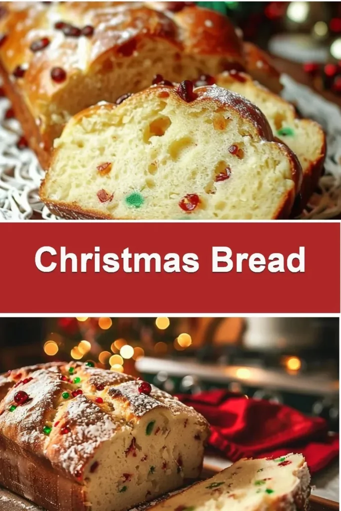 Homemade Christmas Bread with festive decorations