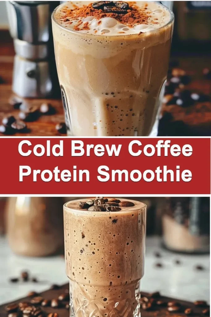 Cold Brew Coffee Protein Smoothie recipe with ingredients and nutritional information
