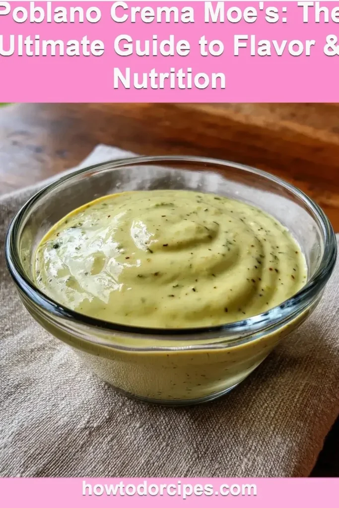 Delicious homemade Poblano Crema recipe served in a bowl.
