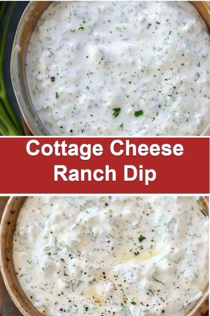 Bowl of Cottage Cheese Ranch Dip with fresh vegetables for dipping