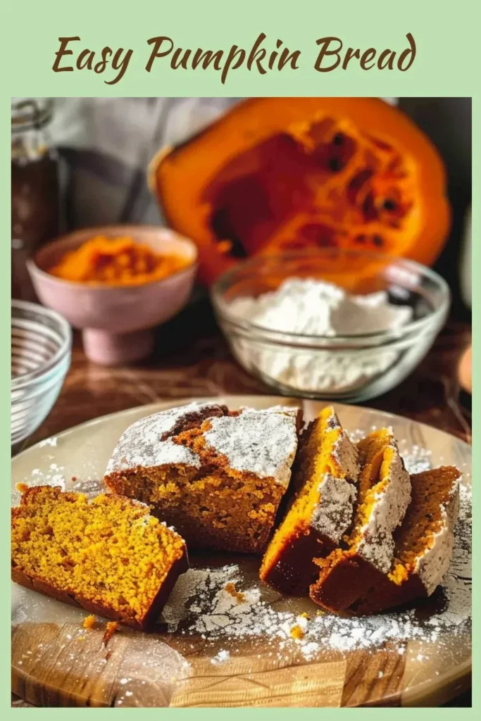 Homemade easy pumpkin bread with spices and a golden crust