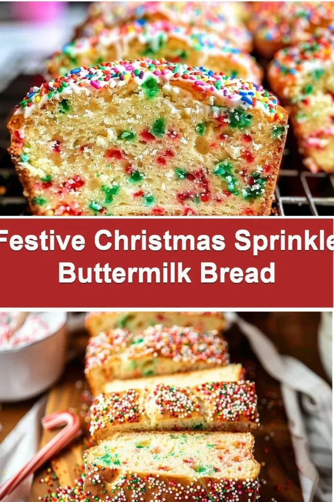 Festive Christmas Sprinkle Buttermilk Bread with colorful decorations