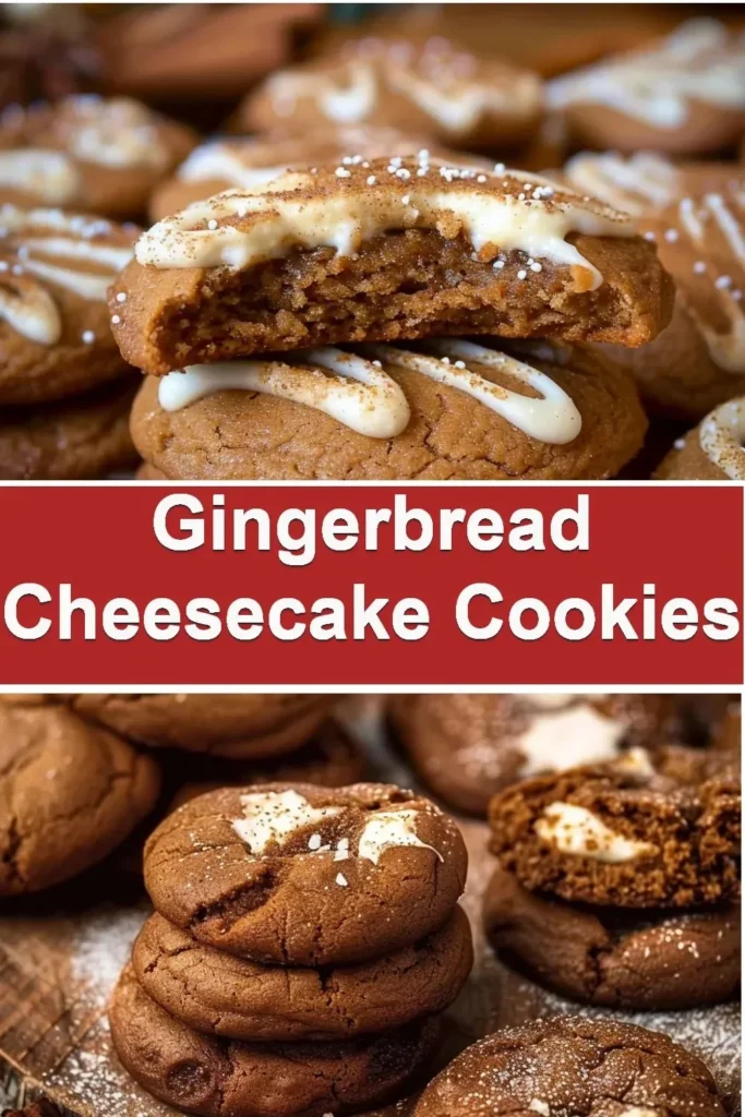 Delicious Gingerbread Cheesecake Cookies on a festive plate