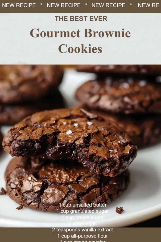 Delicious gourmet brownie cookies on a plate, perfect for chocolate lovers