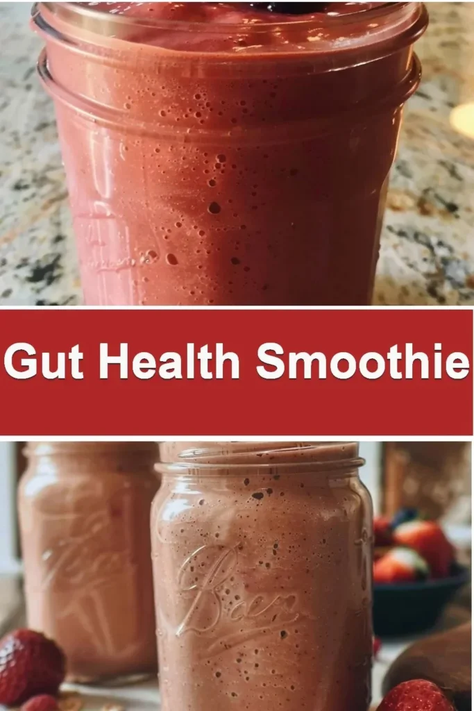 A vibrant gut healthy smoothie made with fresh fruits and vegetables for optimal digestion.