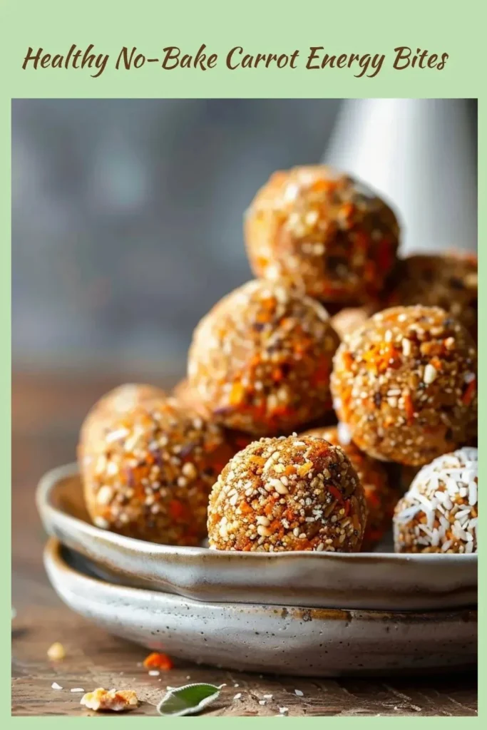 Healthy no-bake carrot energy bites made with natural ingredients