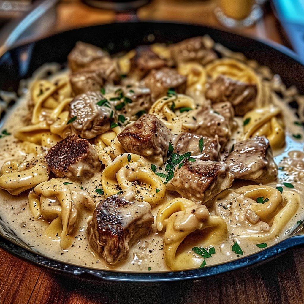 Cracked Garlic Steak Tortellini in Creamhouse Sauce Bliss