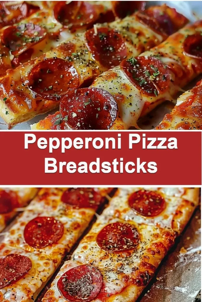 Plate of pepperoni pizza breadsticks with marinara sauce dip