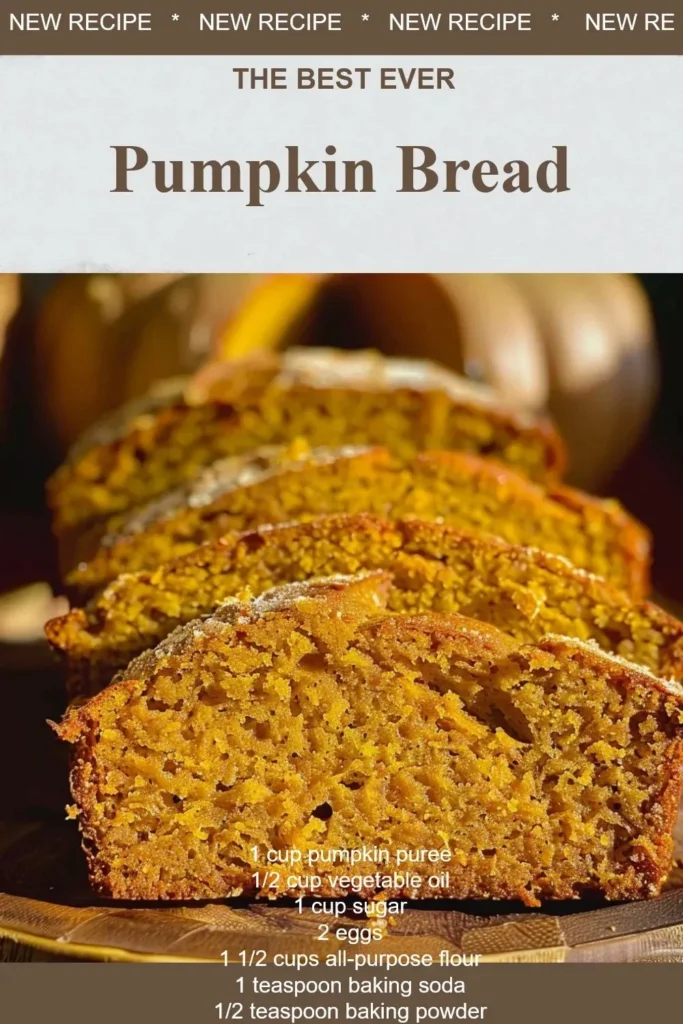 Freshly baked pumpkin bread sliced and garnished with spices