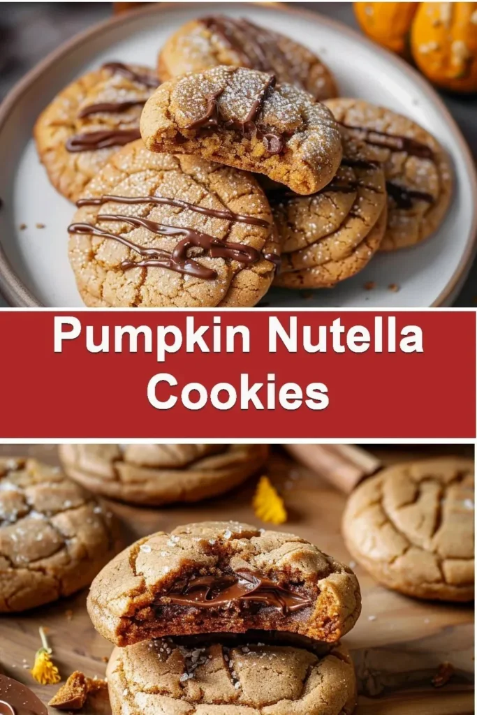Delicious homemade Pumpkin Nutella Cookies on a plate