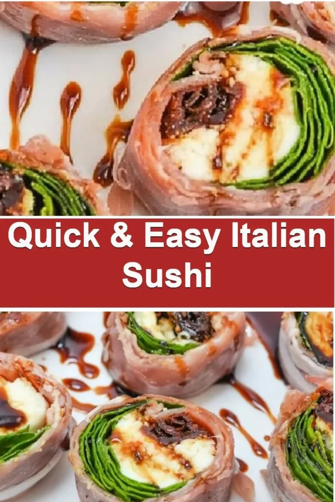 Quick and easy Italian sushi rolls with fresh ingredients and vibrant colors.
