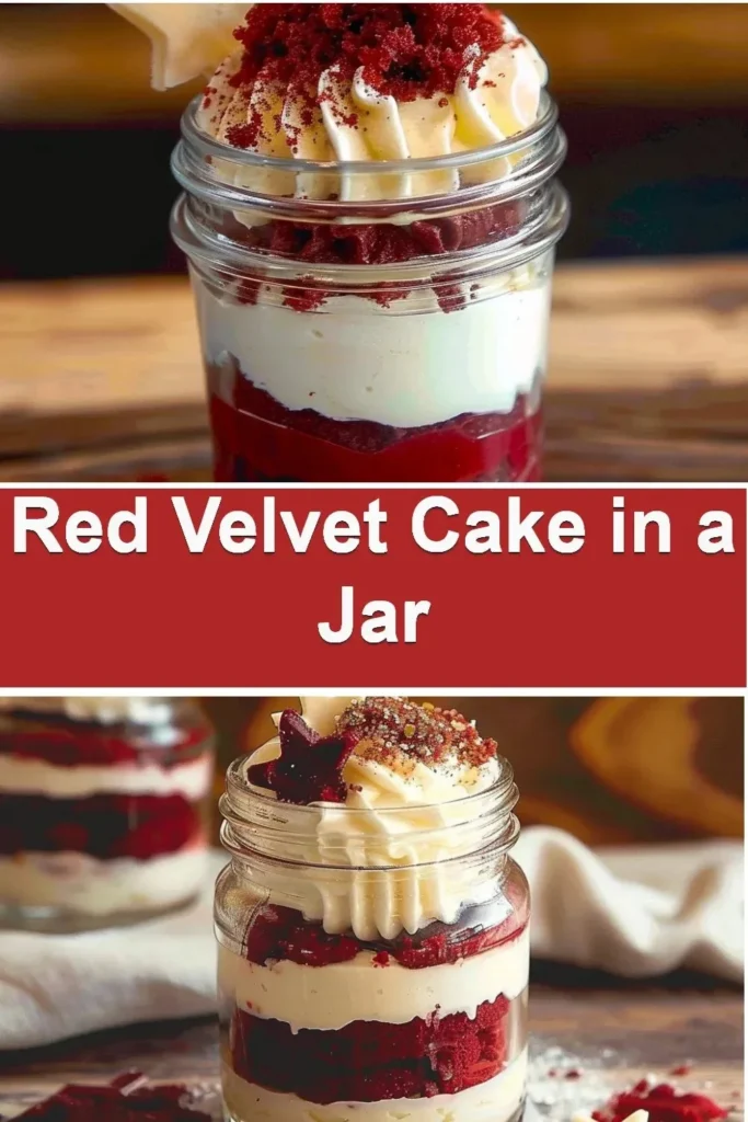 Delicious Red Velvet Cake served in a charming jar