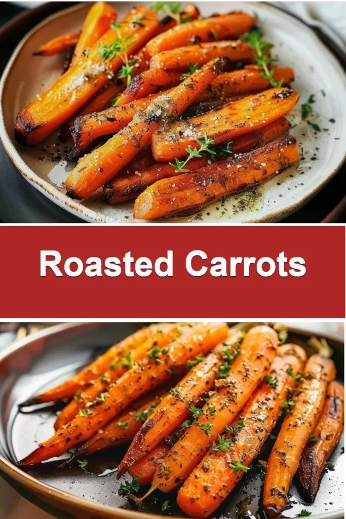A bowl of perfectly roasted carrots garnished with herbs and spices.