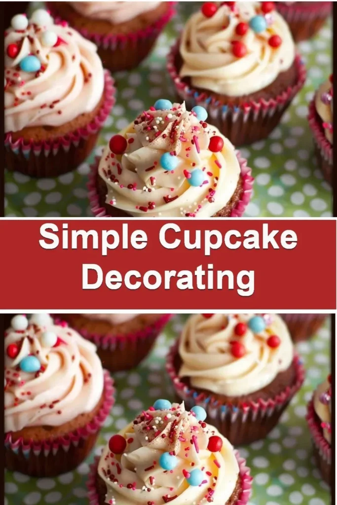 Decorated cupcakes showcasing simple and creative cupcake decorating techniques.