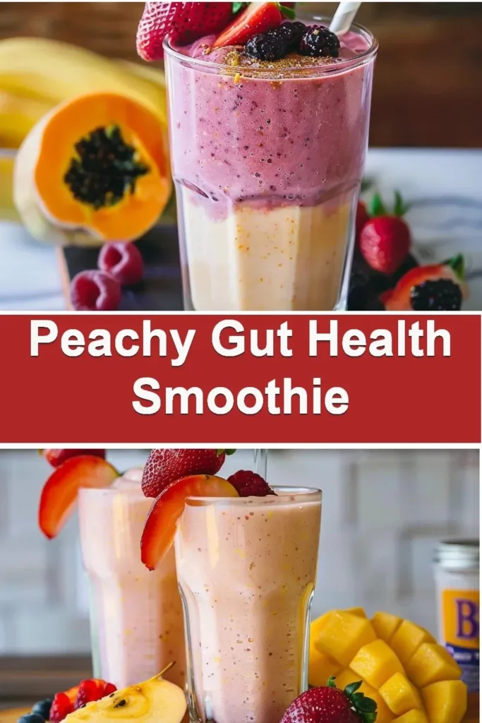 Delicious healthy smoothie for improved gut health with fresh ingredients.