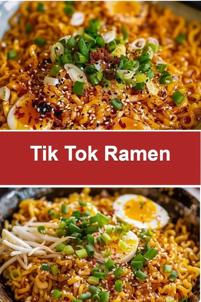 Delicious Tik Tok Ramen in a bowl with toppings
