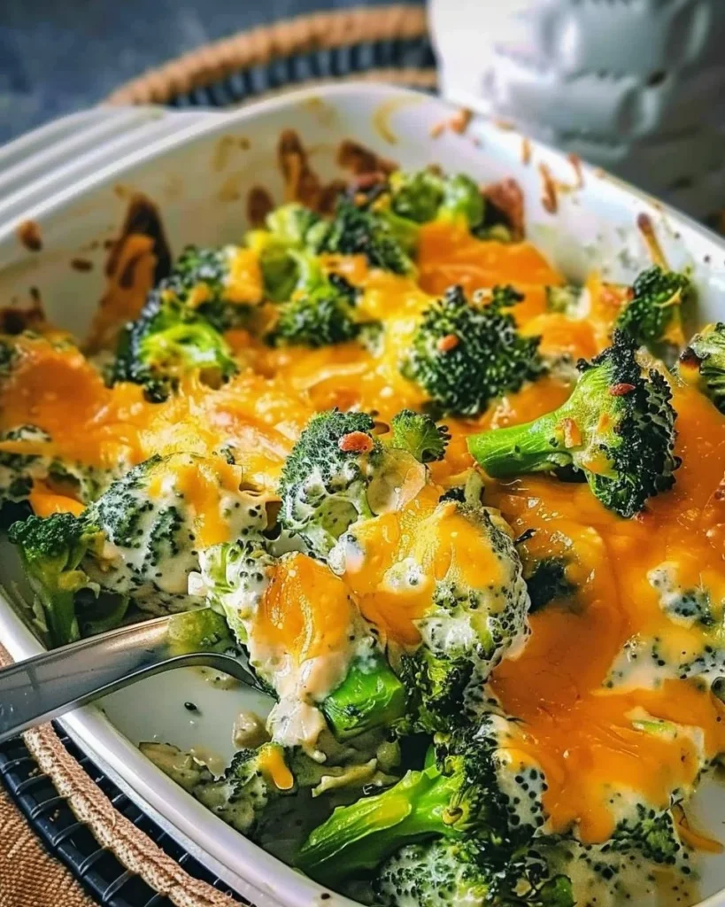 Cheesy Ranch Broccoli Casserole fresh from the oven, ready to serve.