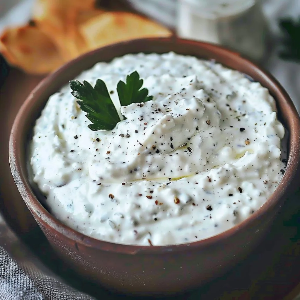 Healthy Cottage Cheese Ranch Dip served with fresh vegetables
