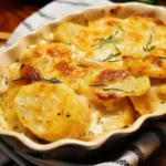 Delicious Easy Cheesy Scalloped Turnips baked in a creamy cheese sauce
