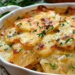 Delicious cheesy scalloped turnips baked to perfection