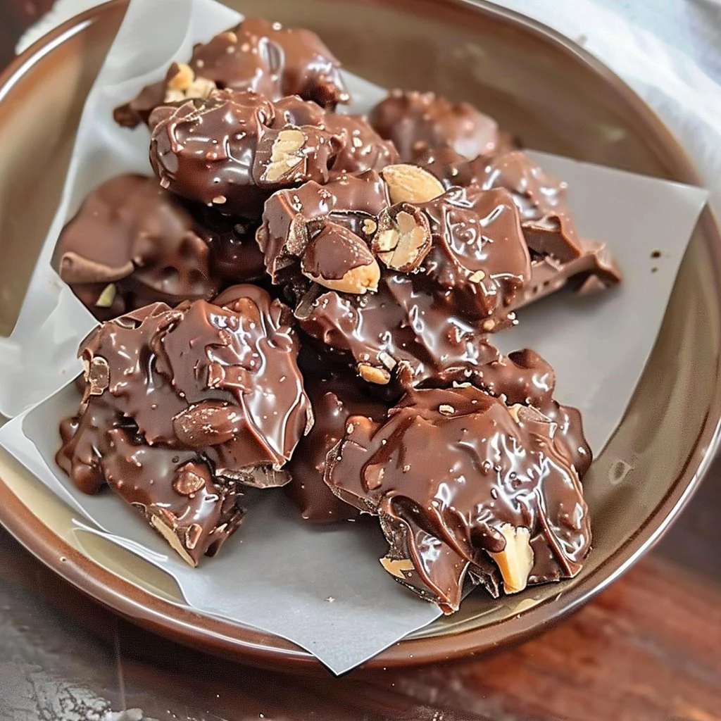 Delicious microwave chocolate peanut clusters ready to enjoy as a sweet snack