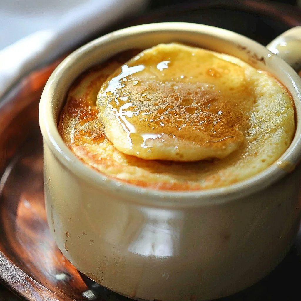 One minute pancake in a mug recipe for a quick and easy breakfast