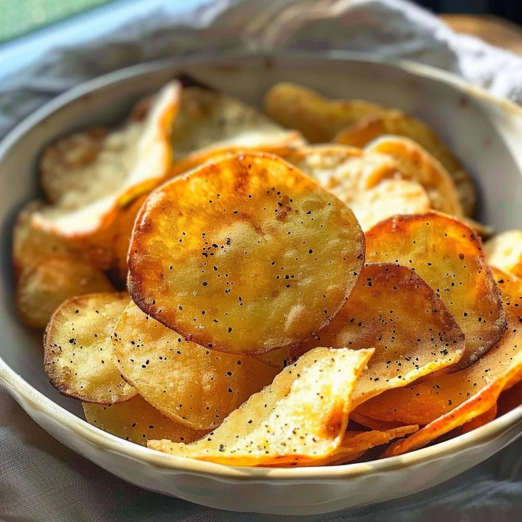 Zero net carbs homemade chips on a plate for healthy snacking