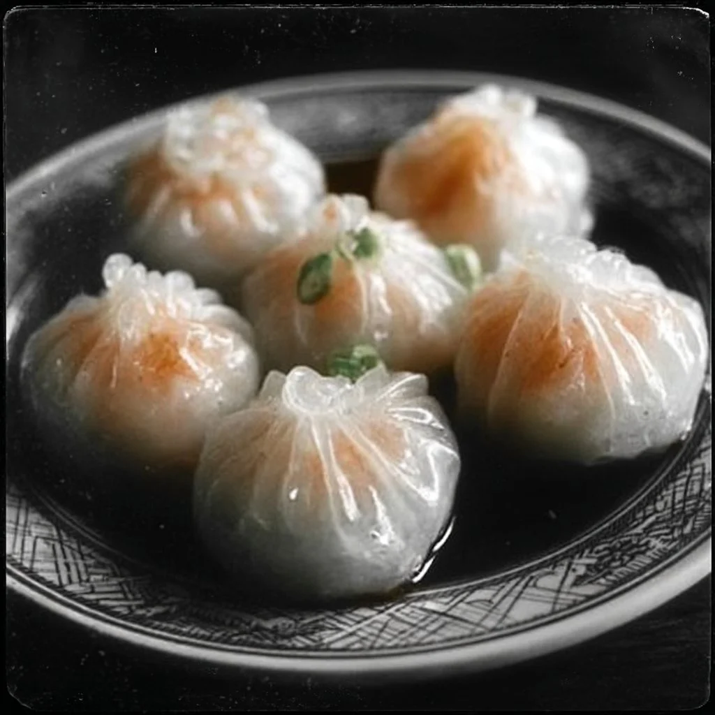 30 Minute Rice Paper Shrimp Dumplings on a plate ready to serve.
