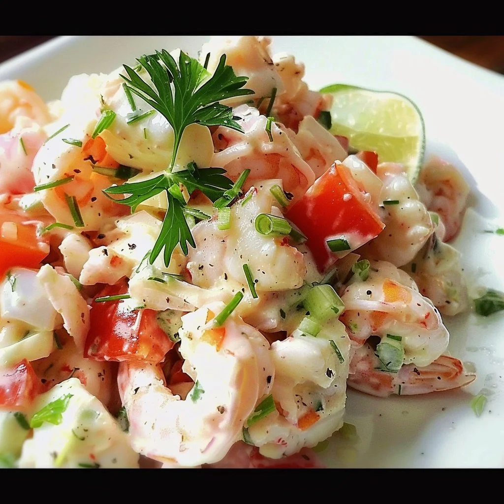 Delicious Crab and Shrimp Seafood Salad served in a bowl