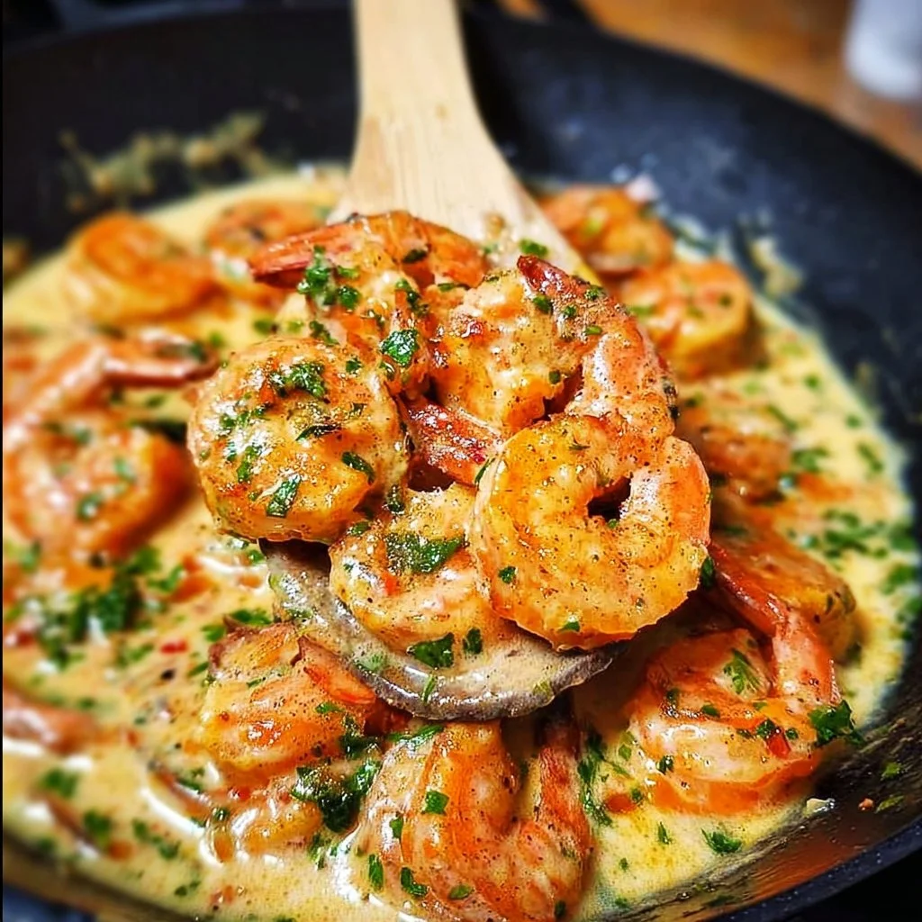 Creamy Keto Cajun Shrimp dish served in a bowl