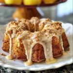 Delicious keto coffee cake with homemade icing on a plate