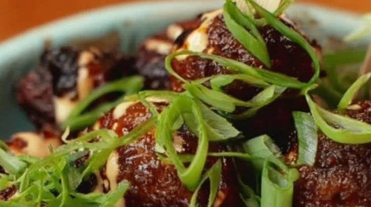 Delicious Korean BBQ meatballs served on a plate.
