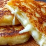 Crispy Korean Cheese Pancake served with dipping sauce