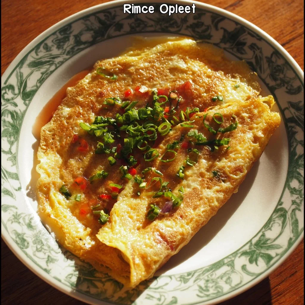 A delicious rice paper omelet filled with fresh vegetables and herbs.