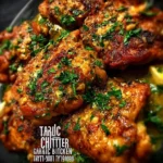Delicious Garlic Butter Chicken Thighs garnished with herbs