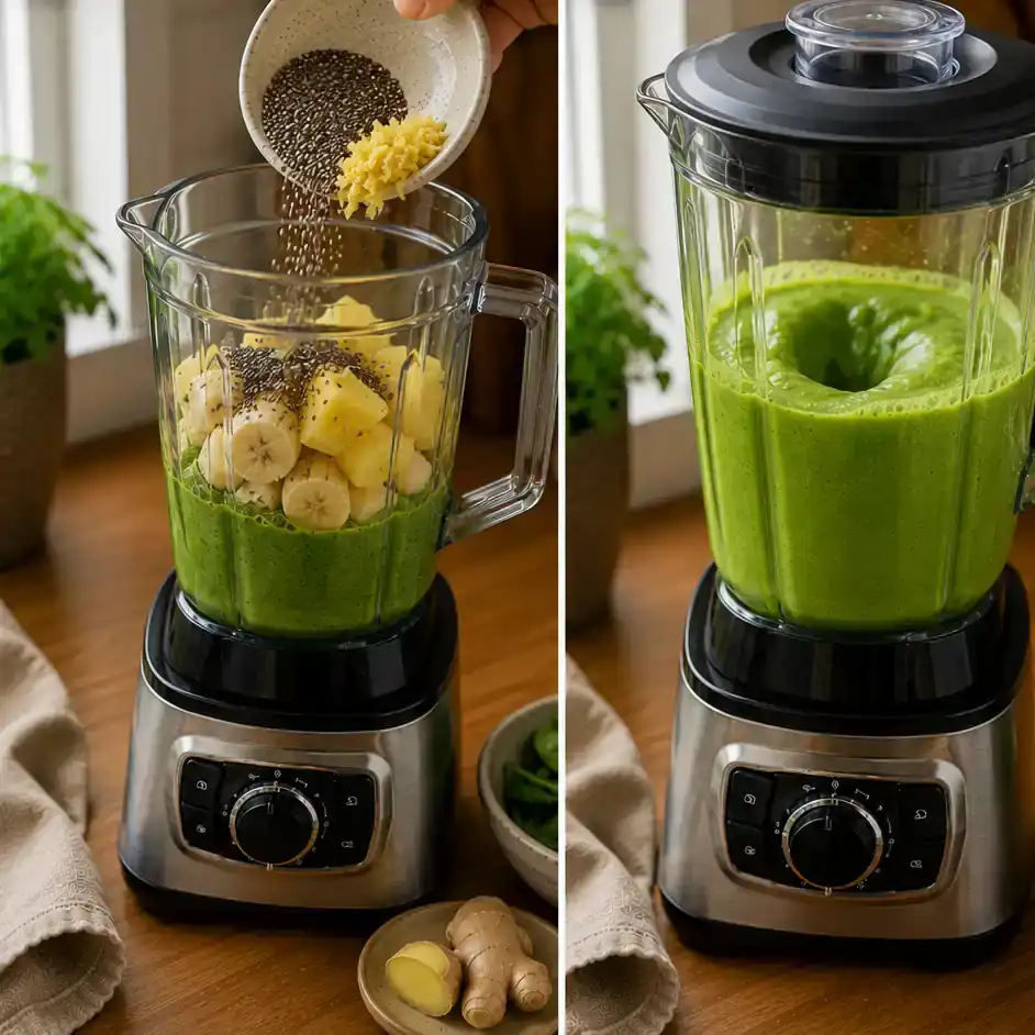 recipe for green smoothie final dish