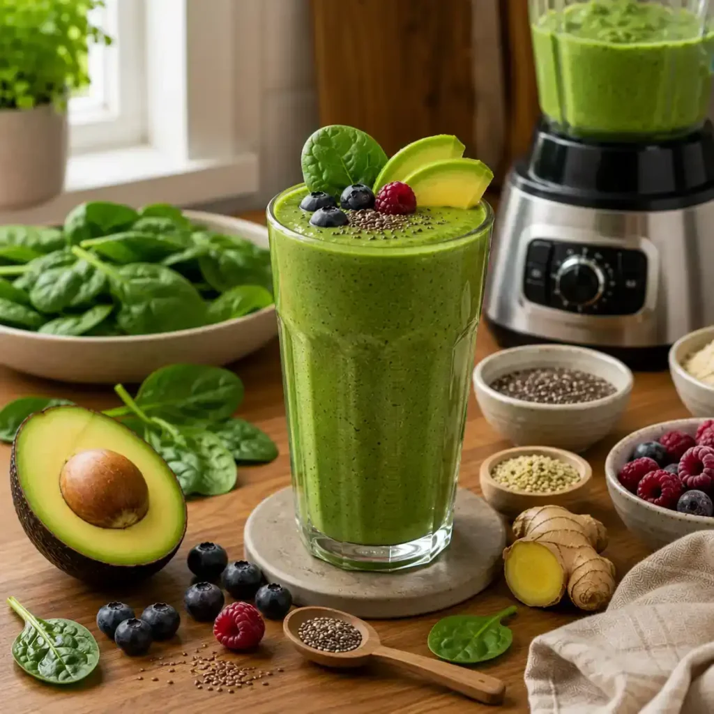 healthy green smoothie recipe featured image